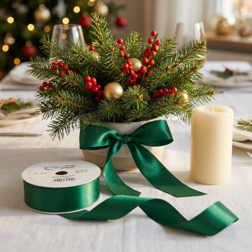 Gift and decoration ribbon 40mm x 50m dark green | Floristik24.ie