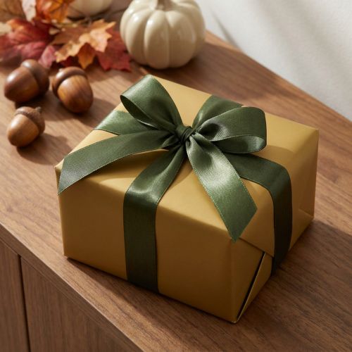 Product Gift ribbon with woven edge, taffeta ribbon for crafting, 15mm wide, 50m long