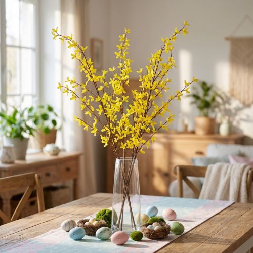 Artificial Forsythia Decorative Branches for Easter Yellow 138cm | Floristik24.ie
