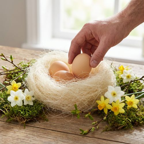 Natural fiber sisal grass for crafts Sisal grass cream white 500g | Floristik24.ie