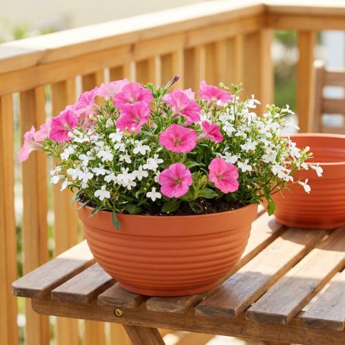 Product R-bowl plastic terracotta Ø15cm, 10 pieces