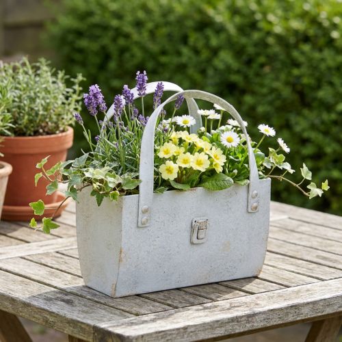 Metal bag, modern feel-good atmosphere for indoor and outdoor use, 28cm | Floristik24.ie