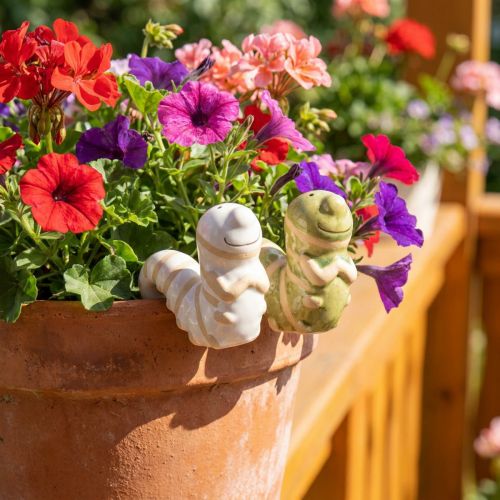 Funny worm decoration ceramic caterpillar hanging decoration pot 9x6cm 2pcs | Floristik24.ie