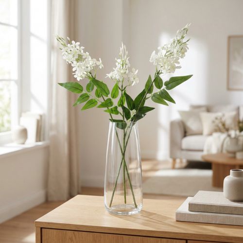 Flowering branch Phlox artificial flowers white 78cm 3pcs | Floristik24.ie
