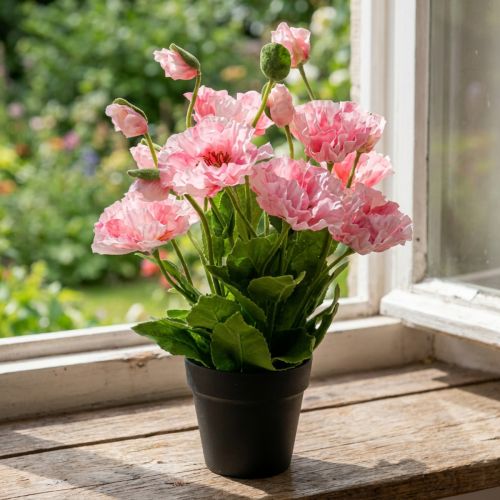 Oriental poppy, artificial flower, poppy in pink pot | Floristik24.ie