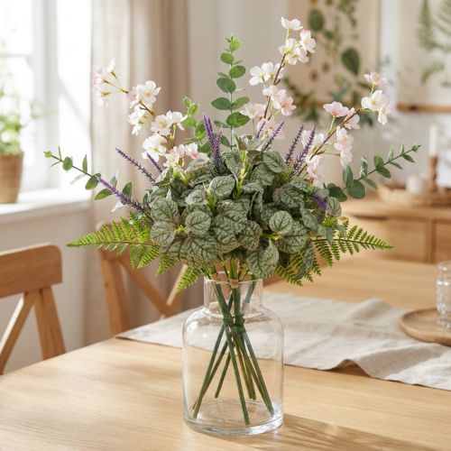 Artificial silk flowers, sage in bunch, sage silk flower violet L28cm 4pcs | Floristik24.ie