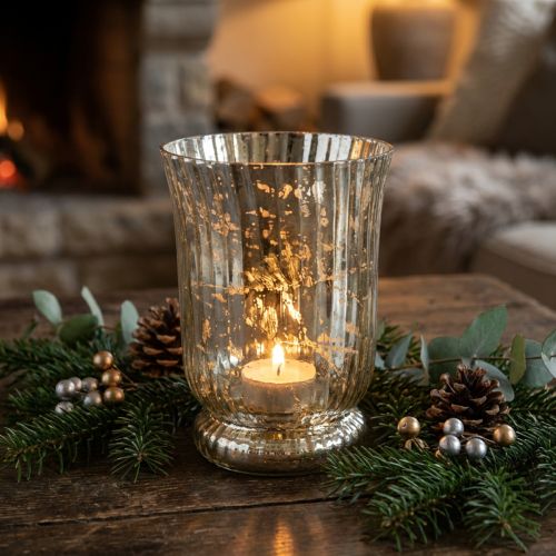 Lantern glass tealight holder tealight glass Ø14.5cm H20cm | Floristik24.ie