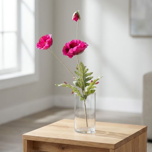 Artificial Poppies Decoration Silk Flowers Pink 70cm | Floristik24.ie