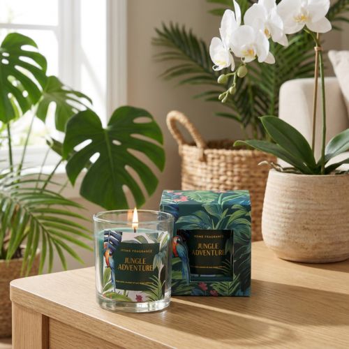 Scented candle in a glass vessel Cucumber-Eucalyptus candle Green Ø7cm | Floristik24.ie
