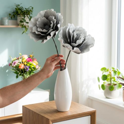 Flowers Foam Large Artificial Flowers Foam Grey 85cm 2pcs | Floristik24.ie