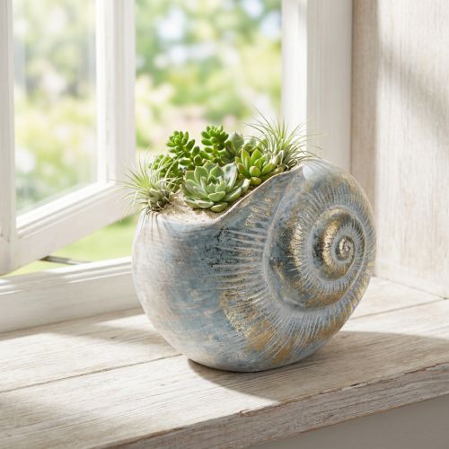 Product Decorative snail-shaped container for maritime and natural wall design, grey, 21cm