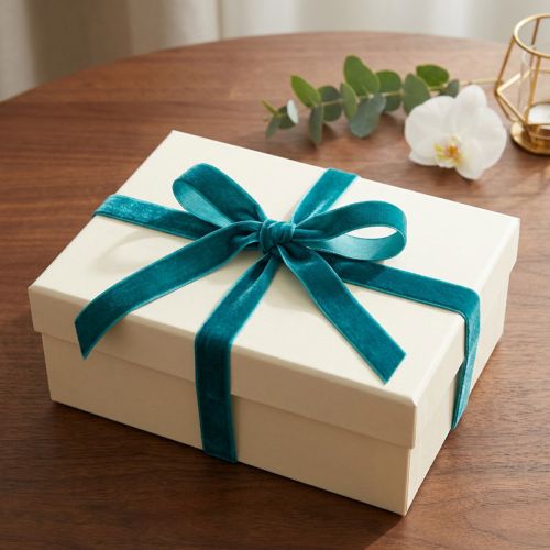 Product Velvet ribbon on a roll, decorative ribbon for gift wrapping, 10mm, 20m
