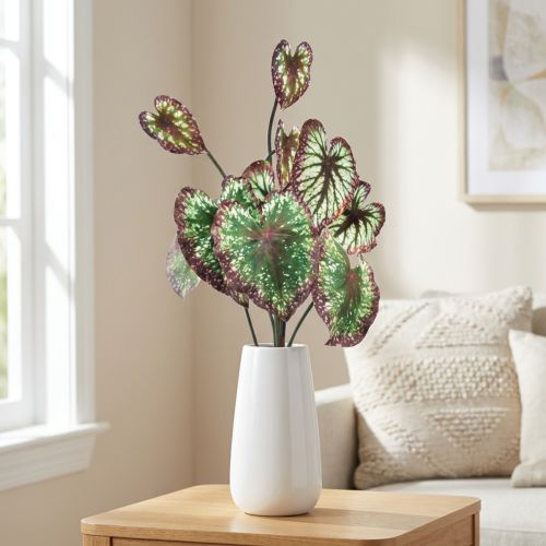 Product Begonia Artificial Plants Leaf Begonias Green Purple 62cm