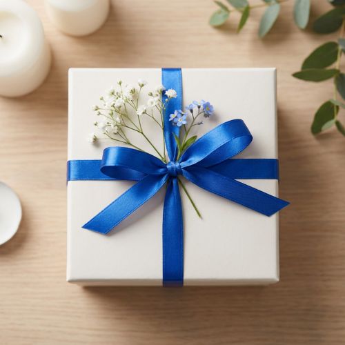 Gift ribbon blue satin ribbon double satin ribbon 3mm 50m | Floristik24.ie