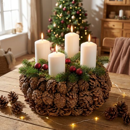 Product Round pine cone planting bowl, 30cm