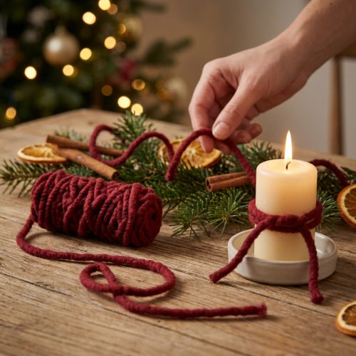 Felt cord fleece Mirabell 25m dark red | Floristik24.ie