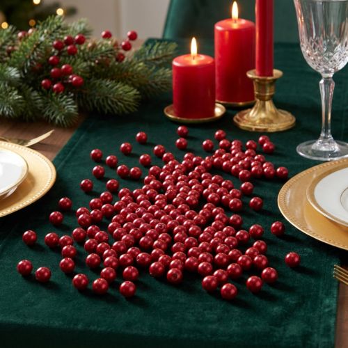 Decorative beads, red, Ø8mm, 250 pieces | Floristik24.ie