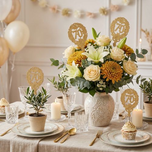 Anniversary number 70, 12cm, 10 pieces | Floristik24.ie