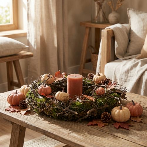 Decorative wreath moss wreath with bonsai branches natural Ø30cm | Floristik24.ie