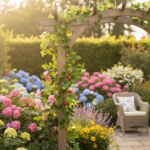 Product Artificial garland with cherries. Perfect for natural room decoration. Floral look. 160cm.