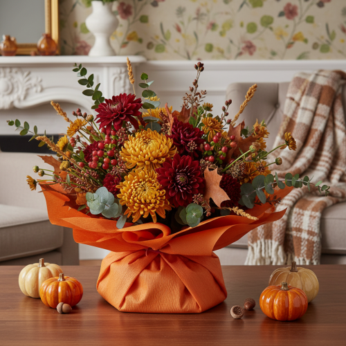 Product Florist crepe paper, orange roll, 50x250cm