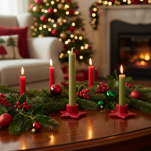 Product Star-shaped candle holder for taper candles, Advent and Christmas, 8cm, 2 pieces
