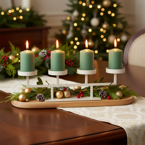 Modern candlestick with four candle plates, 47cm | Floristik24.ie