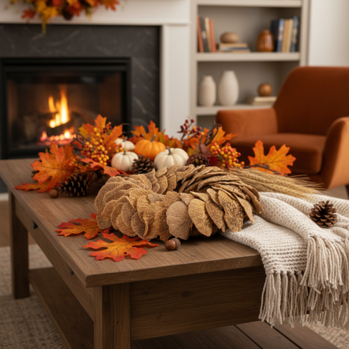 Tree fungus wreath, natural color, for door or wall decoration, 37cm | Floristik24.ie