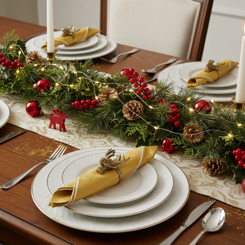 Product Metal napkin ring with deer head in gold look, 6cm, 4 pieces