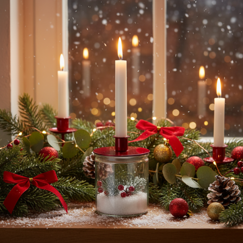Glass tealight holder, round, clear glass, versatile, 12cm, 2 pieces | Floristik24.ie