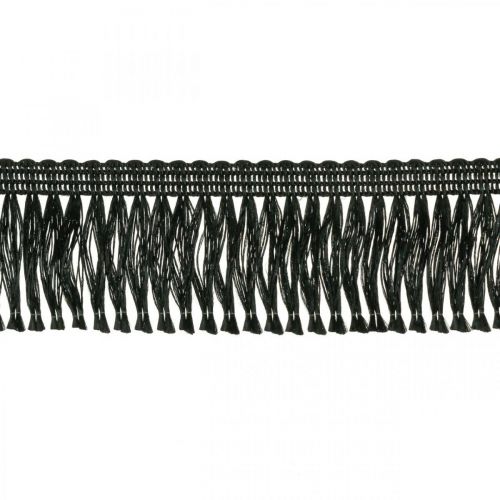 Product Black fringed ribbon 4cm, cordon trim, decorative fringed lurex 25m