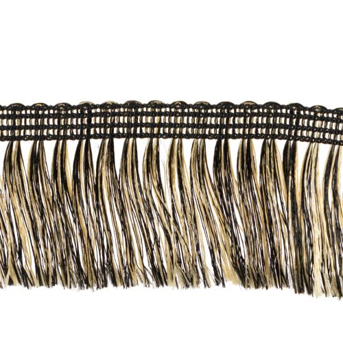 Black and gold fringed trim 4cm x 25m - Ideal for wreath decoration, mourning ribbon &amp; vintage accessories