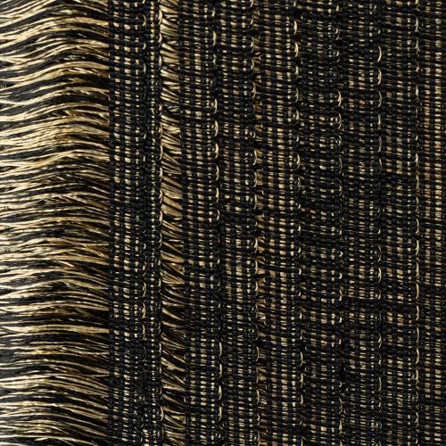 Black and gold fringed trim 4cm x 25m - Ideal for wreath decoration, mourning ribbon &amp; vintage accessories | Floristik24.ie