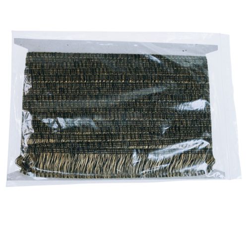 Product Black and gold fringed trim 4cm x 25m - Ideal for wreath decoration, mourning ribbon &amp; vintage accessories
