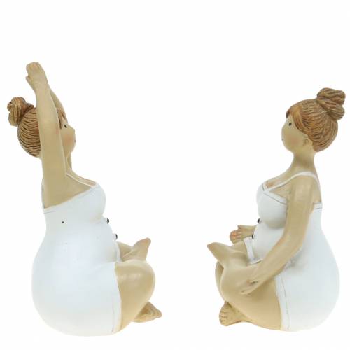 Floristik24 Yoga lady decoration figure 11cm 2pcs white
