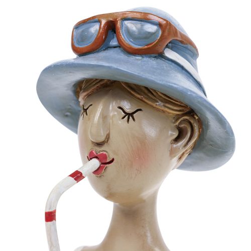 Product Female Bust Cocktail Blue White Decorative Figures H10.5cm 2pcs