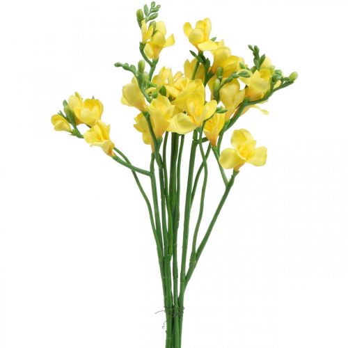 Freesias, artificial flowers, freesias in bunch yellow L64cm 6pcs