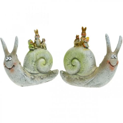 Floristik24 Friendly decorative snail with companions, spring, table decoration, domestic snail 2pcs