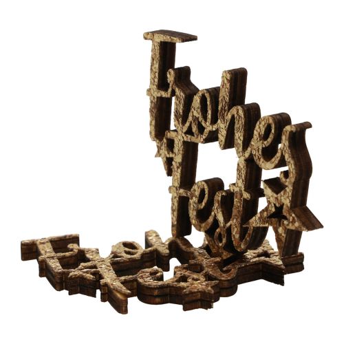 Product Happy Holidays Scatter Decoration Wood Gold Glitter 6.5x6cm 12pcs