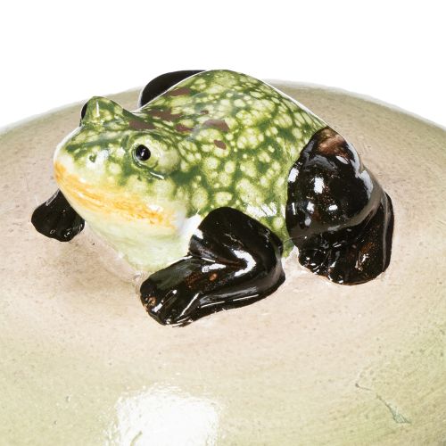 Product Decorative frog on stone for seasonal decoration, 13cm, 3 pieces