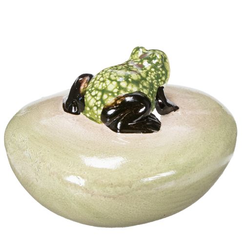 Product Decorative frog on stone for seasonal decoration, 13cm, 3 pieces
