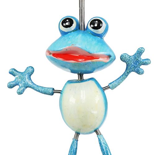 Product Agile frog with spring hanger 13cm blue