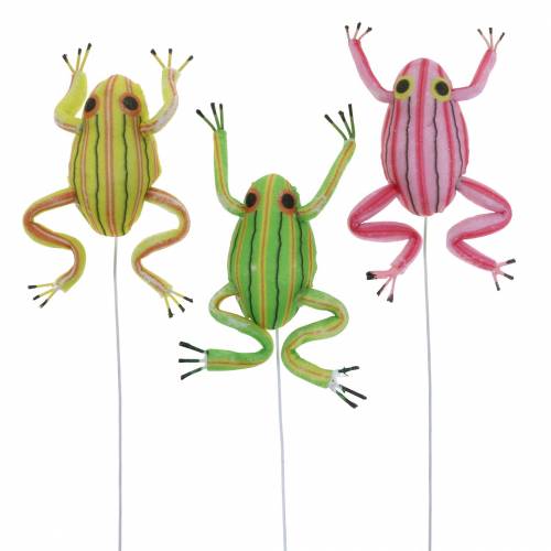 Product Decorative frogs with wire 7cm 3pcs assorted