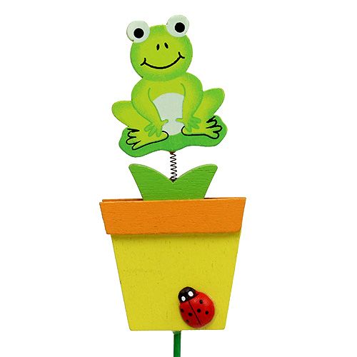 Floristik24 Frog in flowerpot assorted 9cm L28cm 16 pcs