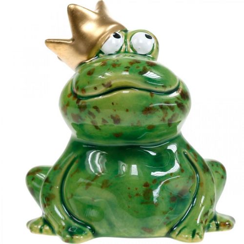 Floristik24 Spring decoration, frog with crown, decorative figure, frog prince