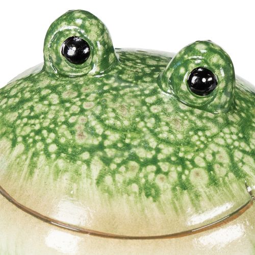 Product Decorative frog figurine for playful home and garden decoration, green, 11cm, 2 pieces