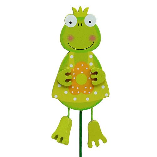 Floristik24 Frog girl with flower green 11.5cm 15pcs