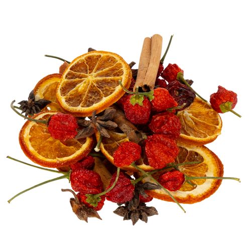 Dried orange slice decoration set with cinnamon and stars for festive table decoration 70g