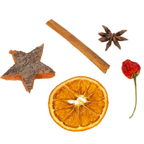 Product Dried orange slice decoration set with cinnamon and stars for festive table decoration 70g