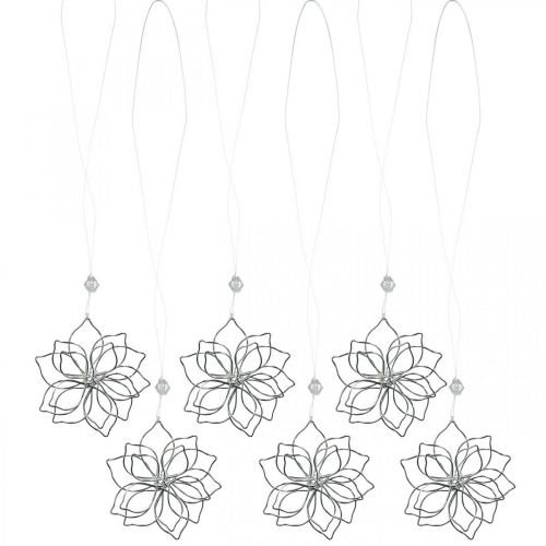 Floristik24 Spring decoration, flower made of wire, metal flower, wedding decoration, deco pendant summer 6pcs